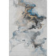 3' X 5' Gray Blue And Copper Abstract Washable Area Rug With UV Protection