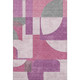 9' X 12' Blush Mauve And Ivory Abstract Geometric Washable Area Rug With UV Protection