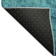 8' X 10' Teal And Green Striped Washable Area Rug With UV Protection