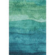 9' X 12' Teal And Green Striped Washable Area Rug With UV Protection