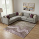10' X 14' Taupe Beige And Green Abstract Washable Area Rug With UV Protection