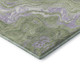 3' X 5' Artichoke Green Lavender And Ivory Abstract Washable Area Rug With UV Protection