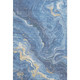 5' X 8' Blue Gold And Ivory Abstract Washable Area Rug With UV Protection