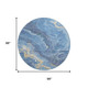 8' Blue Gold And Ivory Abstract Washable Round Rug With UV Protection