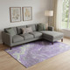 9' X 12' Purple Mint Green And Ivory Abstract Washable Area Rug With UV Protection
