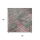 3' X 5' Blush Mauve And Gray Abstract Washable Area Rug With UV Protection