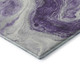 8' Purple And Ivory Abstract Washable Round Rug With UV Protection