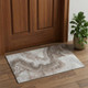 3' X 5' Taupe Brown And Ivory Abstract Washable Area Rug With UV Protection