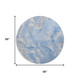 8' Blue Gray And Silver Abstract Washable Round Rug With UV Protection