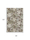 8' X 10' Brown Beige And Green Floral Washable Area Rug With UV Protection