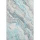 10' X 14' Teal Gray And Silver Abstract Washable Area Rug With UV Protection