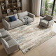 6' X 9' Blue Brown And Ivory Abstract Washable Area Rug