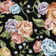 9' X 12' Black Green And Orange Floral Washable Area Rug