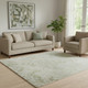 5' X 8' Linen And Beige Abstract Washable Area Rug With UV Protection