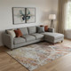 9' X 12' Pink Peach And Ivory Geometric Washable Area Rug With UV Protection