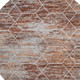 8' Rust Copper And Ivory Geometric Washable Round Rug With UV Protection