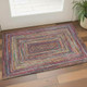 3' X 5' Rust Blue And Gold Geometric Washable Area Rug With UV Protection