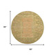 8' Coral And Gold Oriental Washable Round Rug With UV Protection