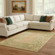 8' X 10' Coral And Gold Oriental Washable Area Rug With UV Protection