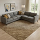 9' X 12' Brown And Khaki Striped Washable Area Rug With UV Protection