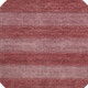 8' Rust And Coral Striped Washable Round Rug With UV Protection