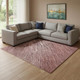 8' X 10' Rust And Coral Striped Washable Area Rug With UV Protection