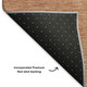 10' X 14' Terra Cotta And Peach Striped Washable Area Rug With UV Protection