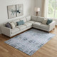 10' X 14' Blue Green And Charcoal Oriental Washable Area Rug With UV Protection