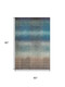 5' X 8' Blue Copper And Gray Striped Washable Area Rug With UV Protection