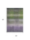5' X 8' Olive Green Purple And Gray Striped Washable Area Rug With UV Protection