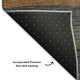 8' X 10' Blue Rust And Gold Striped Washable Area Rug With UV Protection