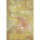 10' X 14' Artichoke Green Gold And Copper Abstract Washable Area Rug With UV Protection