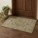 3' X 5' Brown And Blue Oriental Washable Area Rug With UV Protection