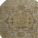 8' Brown And Blue Oriental Washable Round Rug With UV Protection