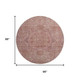 8' Salmon And Beige Oriental Washable Round Rug With UV Protection