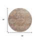 8' Copper And Gray Geometric Washable Round Rug With UV Protection