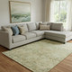 8' X 10' Fern Green And Olive Green Geometric Washable Area Rug With UV Protection