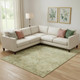 9' X 12' Fern Green And Olive Green Geometric Washable Area Rug With UV Protection