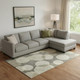 10' X 14' Taupe And Beige Geometric Washable Area Rug With UV Protection
