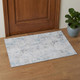 3' X 5' Sky Blue Ivory And Gray Abstract Washable Area Rug With UV Protection