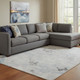 8' X 10' Sky Blue Ivory And Gray Abstract Washable Area Rug With UV Protection