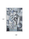 9' X 12' Denim Blue Ivory And Gray Abstract Washable Area Rug With UV Protection