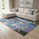 8' X 10' Green Blue And Ivory Abstract Washable Area Rug With UV Protection