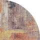 8' Taupe Gold And Copper Abstract Washable Round Rug With UV Protection