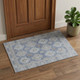 3' X 5' Blue And Brown Oriental Washable Area Rug With UV Protection
