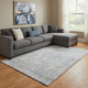 8' X 10' Linen And Blue Oriental Washable Area Rug With UV Protection
