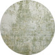 8' Artichoke Green And Ivory Abstract Washable Round Rug With UV Protection