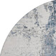 8' Blue And Ivory Abstract Washable Round Rug With UV Protection