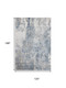 10' X 14' Blue And Ivory Abstract Washable Area Rug With UV Protection