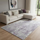 8' X 10' Plum And Ivory Abstract Washable Area Rug With UV Protection
